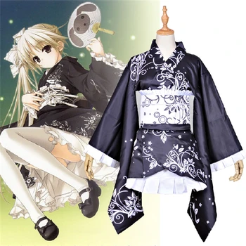 

In solitude where we are least alone Kasugano Sora cosplay costume Halloween anime Japanese Kimono dress cloth free shipping