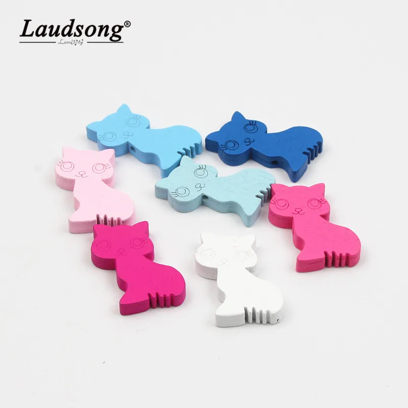18*29mm 50pcs DIY Cat Multicolour Natural Wooden Beads For Jewelry Fit Crafts Making Children s Nipple Clip beaded Accessories 18*29mm 50pcs DIY Cat Multicolour Natural Wooden Beads For Jewelry Fit Crafts Making Children s Nipple Clip beaded Accessories