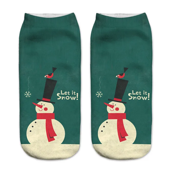 Новинка, рождественские носки с 3D рисунком, женские носки, модные короткие носки с низким вырезом, женские забавные носки с креативным дизайном, год - Цвет: 6