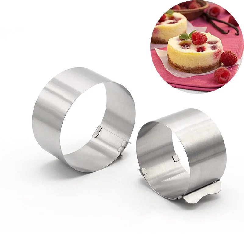 

Tool Steel Ring Retractable Cake Round Baking Mould Mold Bakeware Mousse 1PC Stainless Mold