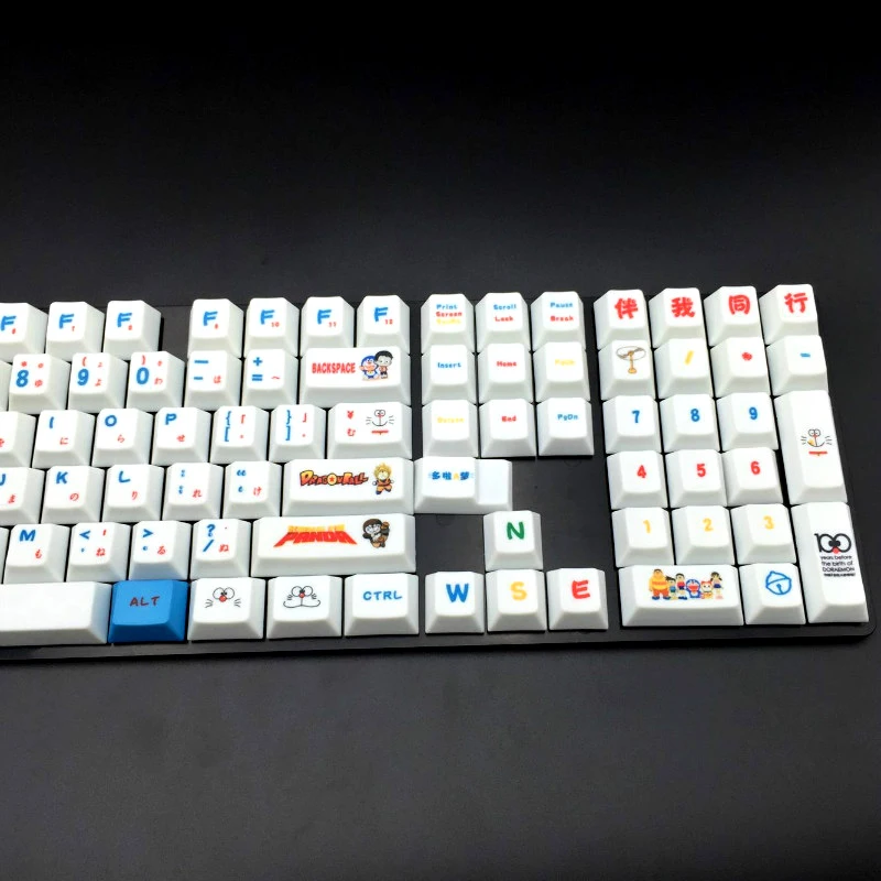 Doraemon японский Languag PBT брелки Топ Печатный 109 набор ключей профиль для Cherry MX переключатели Механическая игровая клавиатура