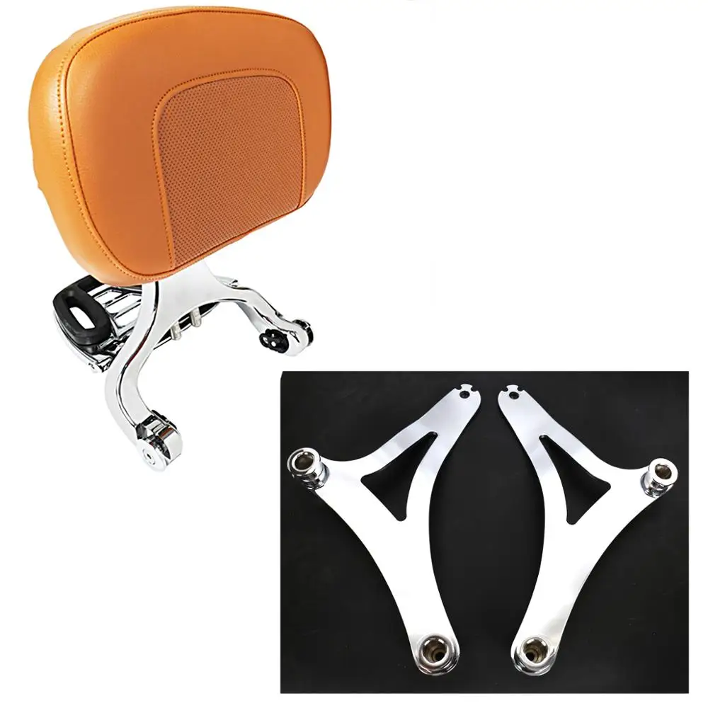 

Chrome Fixed Mount&Multi Purpose Adjustable Brown Driver Passenger Backrest Fit For Indian 14-19 Dark Horse Chief