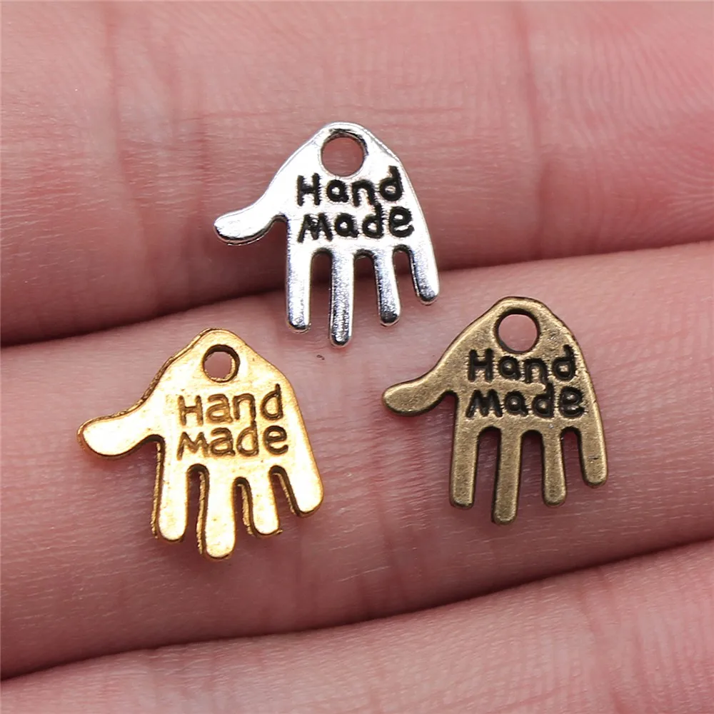 WYSIWYG 40pcs 13x13mm Charm Hand Made 3 Colors Handmade Hand Charms Hand Made Pendant Charms For Jewelry Making WYSIWYG 40pcs 13x13mm Charm Hand Made 3 Colors Handmade Hand Charms Hand Made Pendant Charms For Jewelry Making