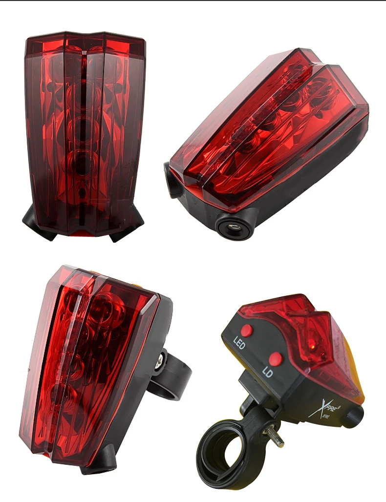 Bike Light with no battery 5 LED 2 Lasers 3 Modes Bike Taillight Safety Warning Light Bicycle Rear Bycicle Tail Lamp Bike Light with no battery 5 LED 2 Lasers 3 Modes Bike Taillight Safety Warning Light Bicycle Rear Bycicle Tail Lamp