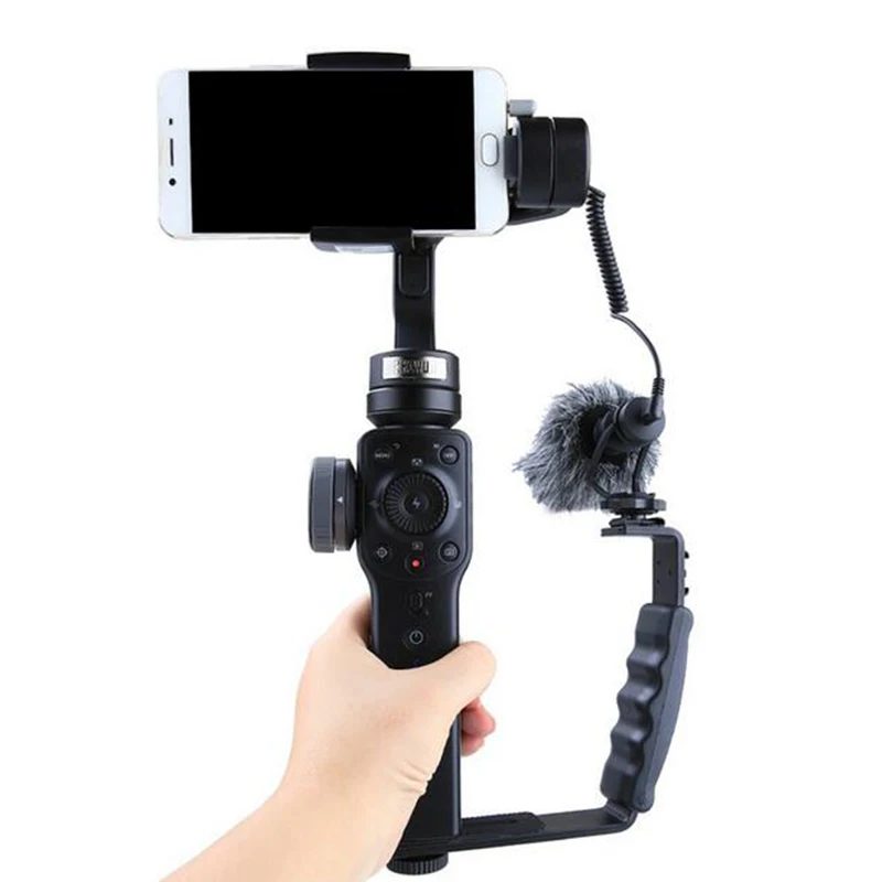 Smooth Q 4 Mic Stand L кронштейн для камеры ручка Zhiyun DJI Osmo LED Light Rode Videomicro с 2 креплениями