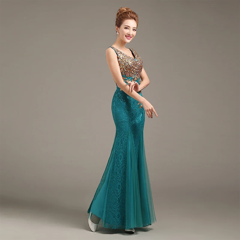 US $49.12 Robe De Soiree 2020 VNeck Beaded Long With Appliques Gowns Mermaid Evening Dresses Vestido De Festa Prom Dresses Party Dresses