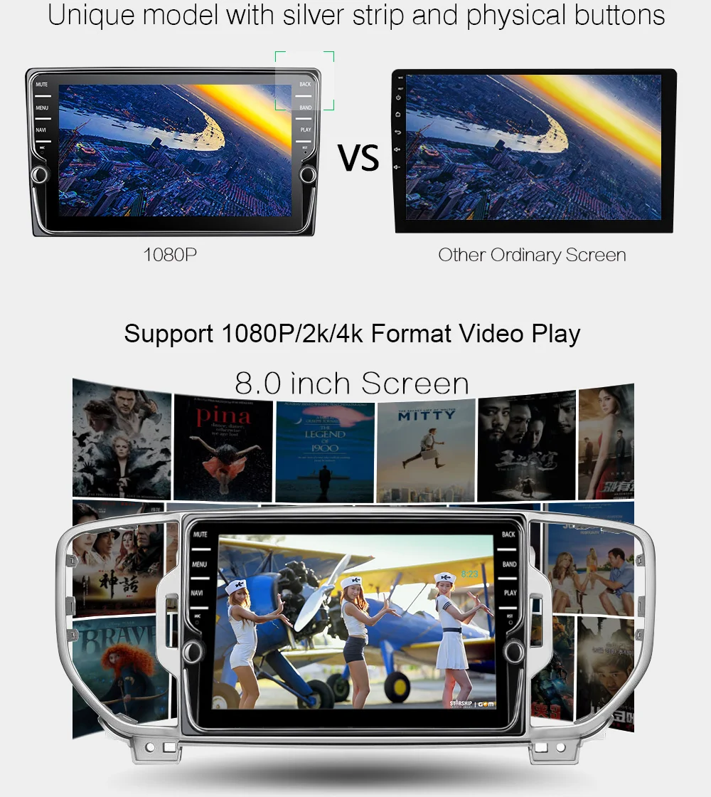 Top Funrover 8" android9.0 car multimedia player for KIA sportage KX5 2016 2017 2 din car dvd radio gps navigation stereo 4G+64G BT 12