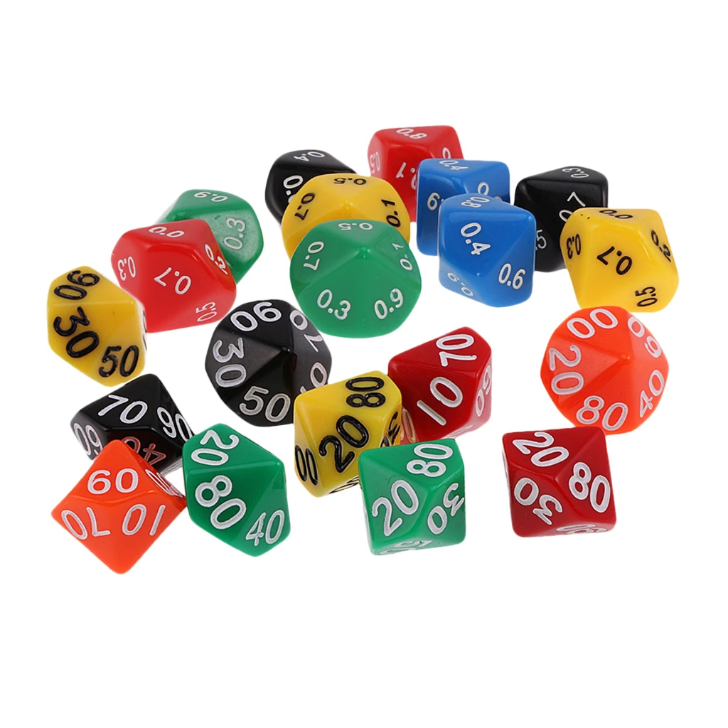 20 قطعة عشرة جانب النردات ل الزنزانات & التنينات TRPG الأدوار مجلس ألعاب أجزاء أدوات الترفيه للأطفال الأسرة متعة