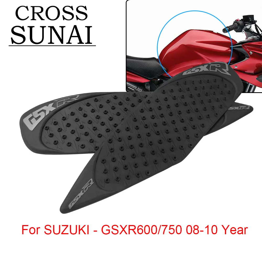 

Motorcycle Tank Pad Protector Sticker Gas Knee Tank Traction Pad Side For SUZUKI GSXR600 GSXR750 2008 2009 2010 Motorbike Parts