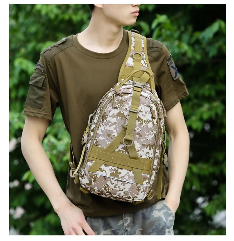 

Single shoulder Multi-function tactics camouflage Inclined shoulder bag outdoors motion Chest pack Mountaineering bag