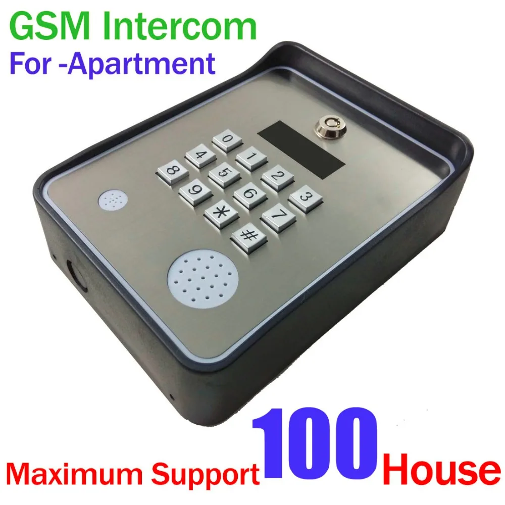 Keypad Wireless GSM audio Door Phone Intercom SMS Door lock remote release and security alarm