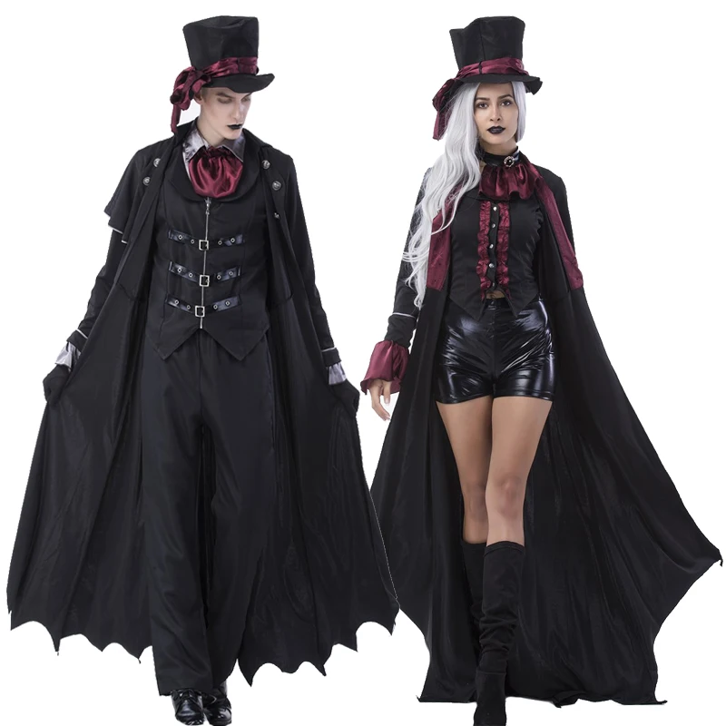 High Quality Adult Mens womens Vampire Costume Halloween Party Vampire