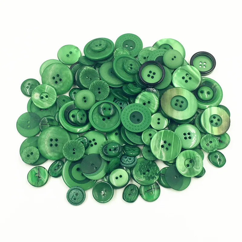 

TPSMOC MIx Large size 50g Dark green color Resin Buttons Scrapbooking DIY Button Apparel Sewing Decorative