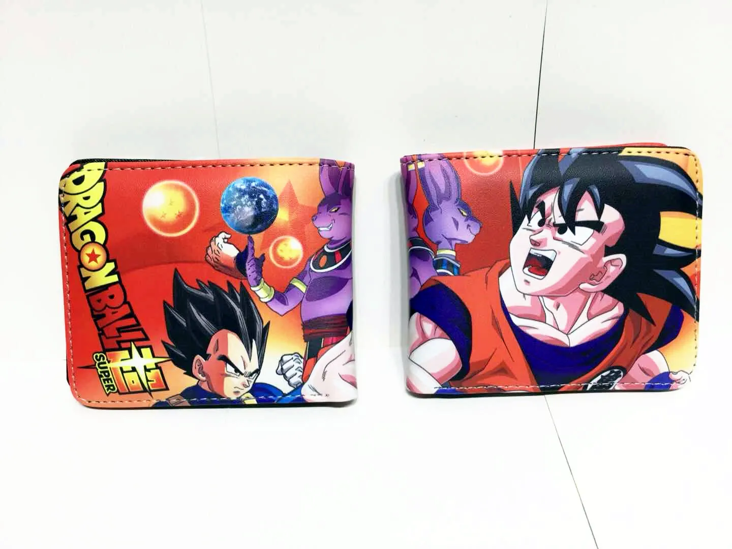 Аниме Dragon Ball и super Goku кошелек Pu короткий двойной фото держатель для карт для мужчин и женщин монета карман на молнии мультфильм сумочка с принтом - Цвет: 05