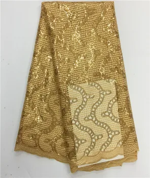 

New Amazing wedding mesh lace silver African embroidery French net lace fabric with sequins for lady dress 16sf5sd6