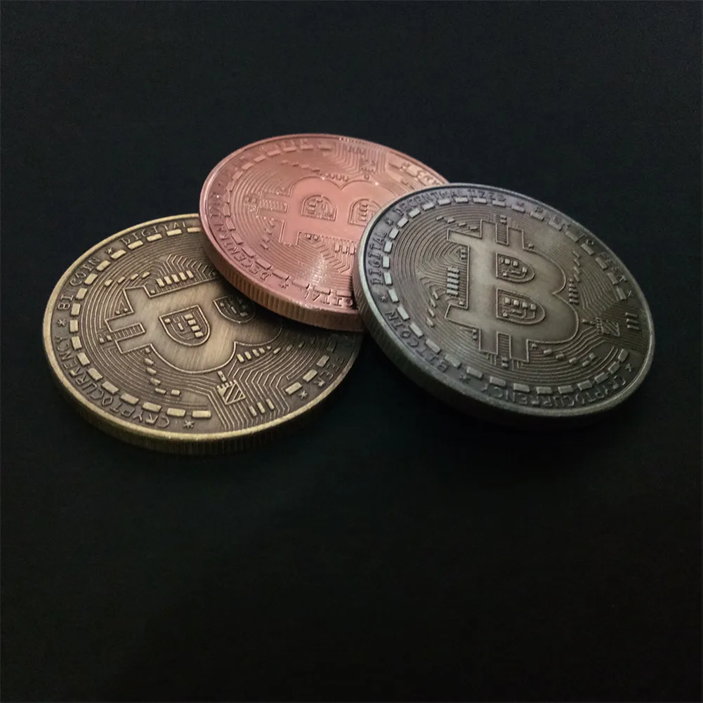Antique Style Bronze Bitcoin Coin Commemorative Coin Art Collection Gift Physical Metal Antique Imitation Home Party Decoration