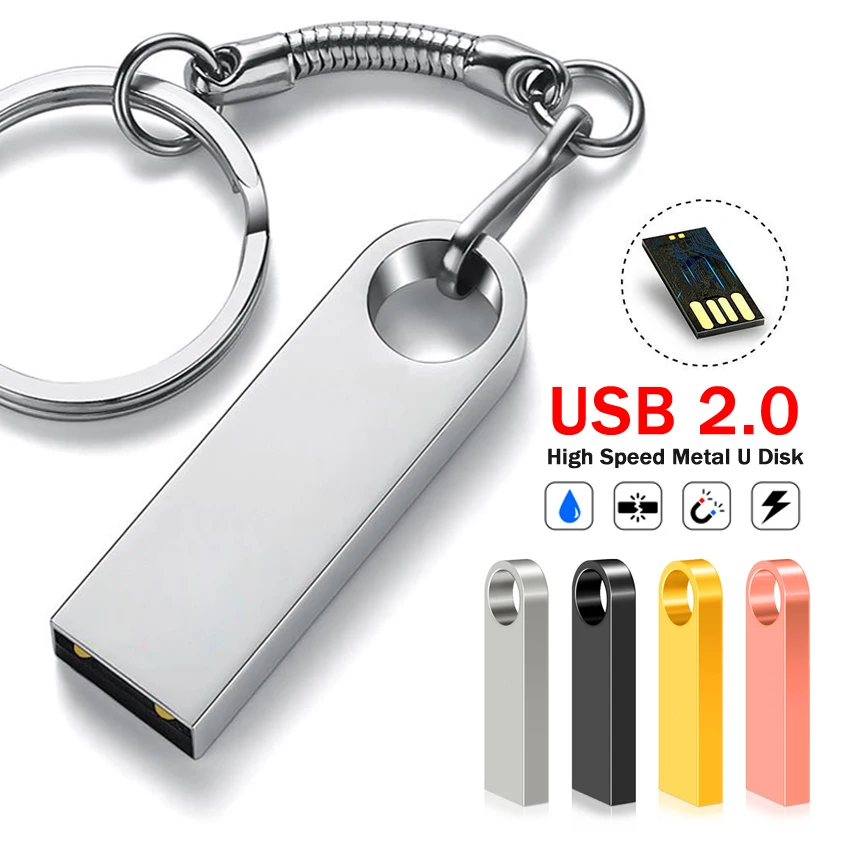 

New usb flash drive Mini metal pendrive 4GB 8GB 16GB 32GB 64GB flash memory usb 3.0 gift pen drive 128GB u disk Silver