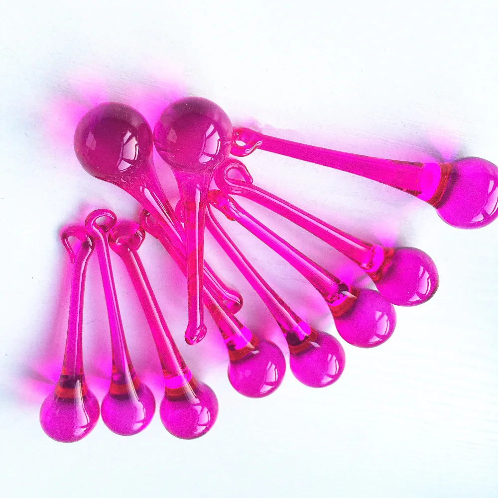 

20pcs/lot Fuchsia COLOR 20*80 crystal rain drop chandelier pendant drop suncatcher free shipping
