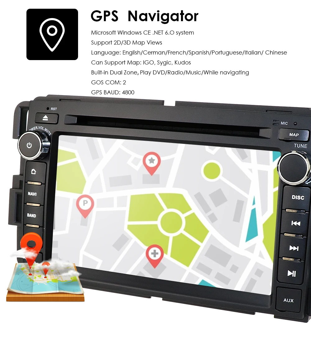 Flash Deal For Chevrolet Silverado 2007-2012 7" 2Din Touch Car CD DVD Player Stereo GPS Navigation DAB SWC RDS AM/FM DTV MAP 3G TPMS Camera 3