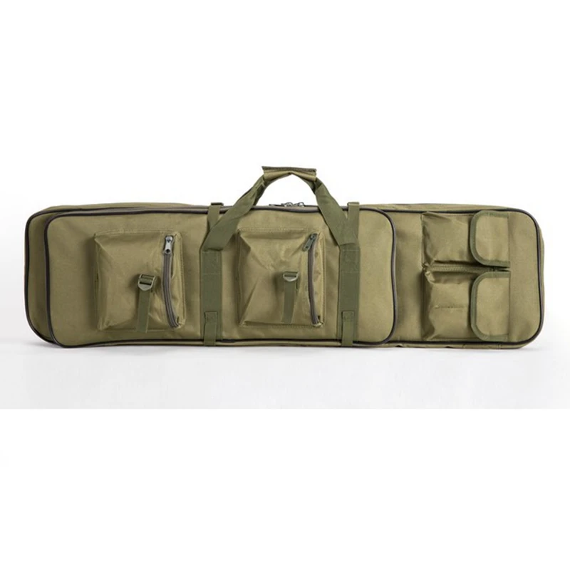 airsoft náilon quadrado transportar dupla carabina rifle saco tan