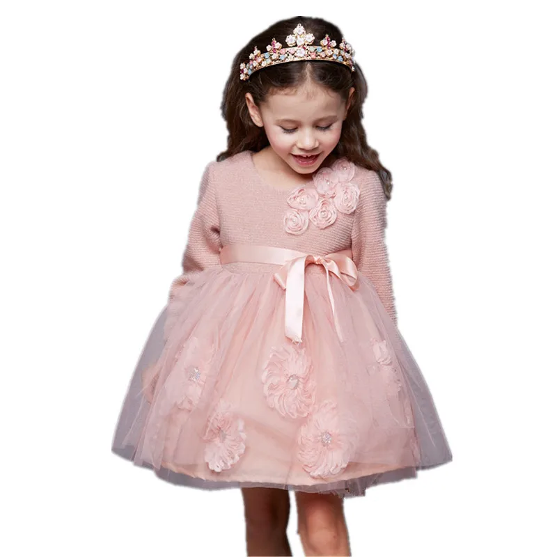 

Flower Girl Christening Wedding Party Dress Baby girl long sleeve dress Toddler Gowns Child Bridesmaid Clothing baby gift