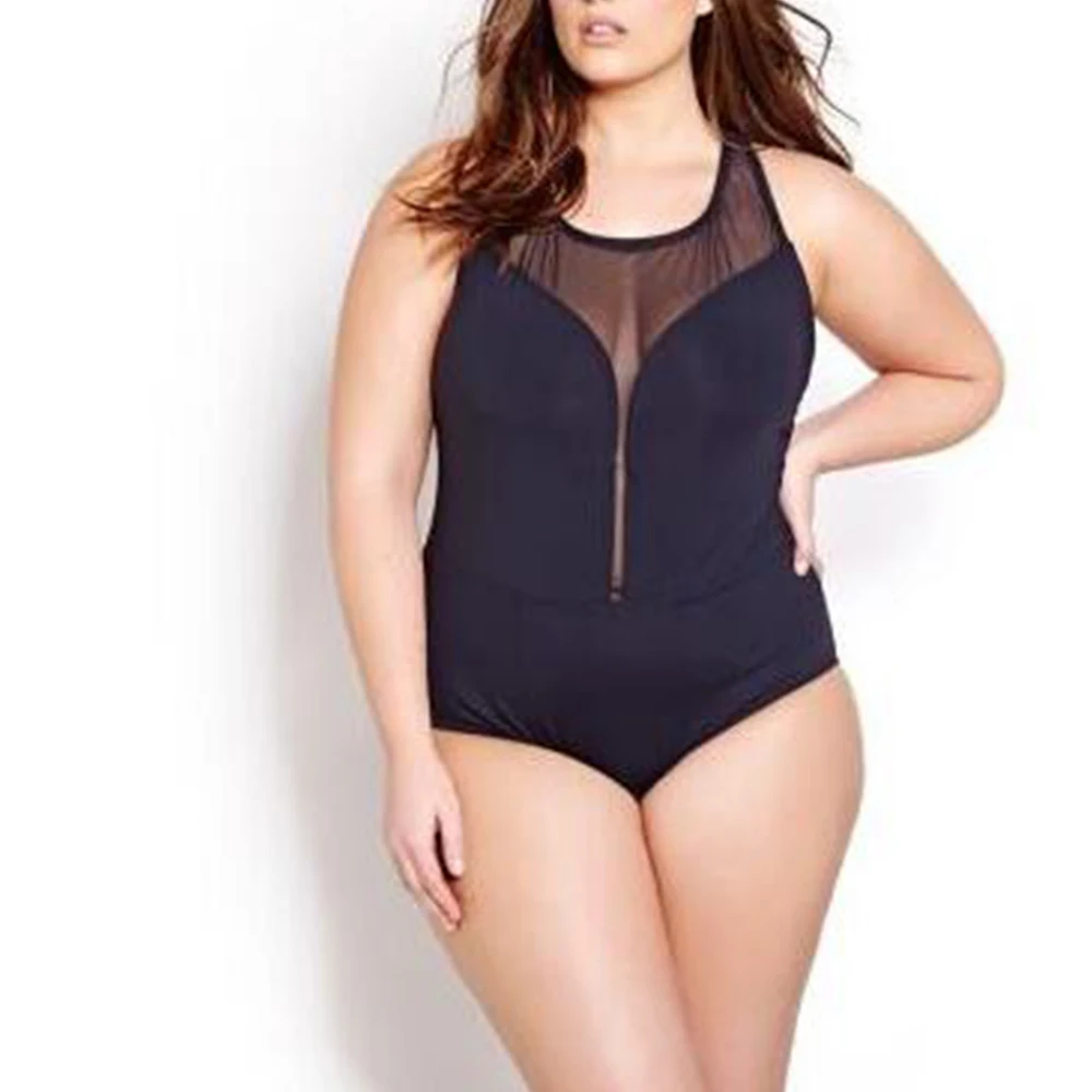 Big Plus Size 3XL Women's Black Mesh Cross cheeky One Piece Beachwear Sets Swimsuits Bath Bathing Suits Swimwear bodysuits 2017 plus-size-black-swimsuit : image Big Plus Size 3XL Women's Black Mesh Cross cheeky One Piece Beachwear Sets Swimsuits Bath Bathing Suits Swimwear bodysuits 2017 plus-size-black-swimsuit