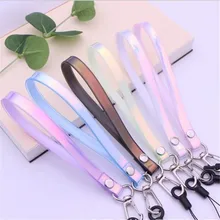 Лазерный цветной тканевый ремешок для ключей, удостоверений личности, мобильного телефона, ремешок для телефона, USB, держатель для бейджа, сделай сам, веревка