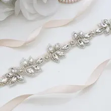 AYiCuthia кристалл свадебный пояс ручной работы бусы Люкс пояс-кушак серебряные стразы свадебный пояс-лента для свадебных аксессуаров Y36