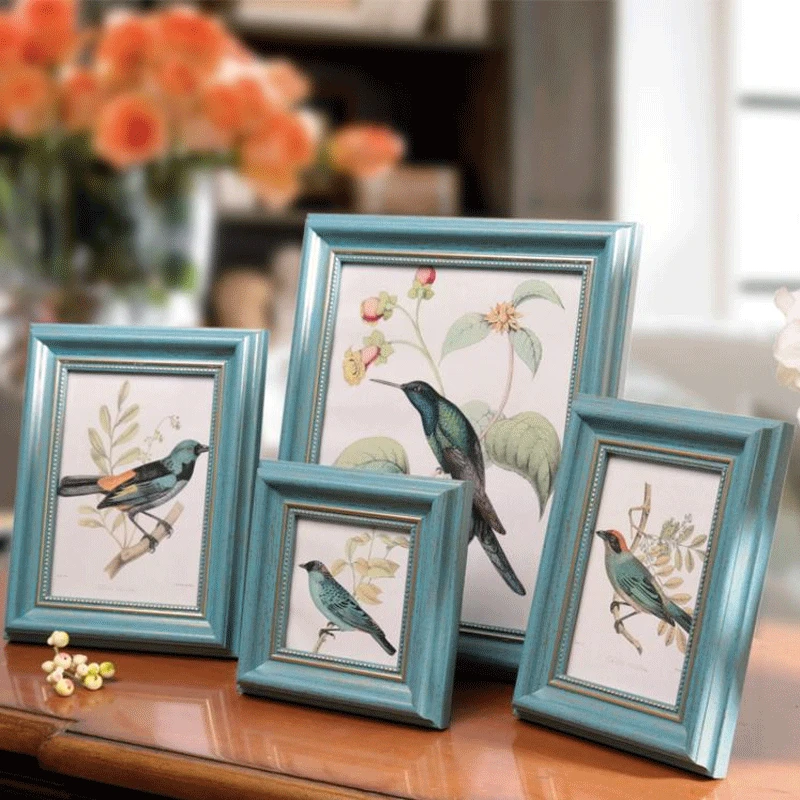 

4pcs/set White/ Black/ Blue/coffee 4color Europe Style Frame on Table Home Decoation Photo Picture Frames with 4 Size