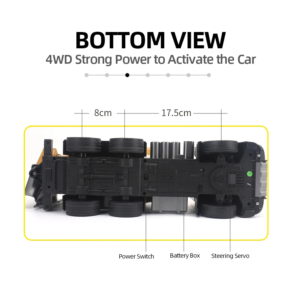 HUINA 1574 1:14 2,4G 10CH 470 мм Радио пульт дистанционного управления Бетономешалка игрушка инженерный грузовик легкий строительный автомобиль игрушки