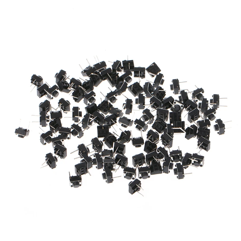 

100 Pcs 6x6x5mm 2 Pin Micro Momentary Push Button Tactile Switch L15