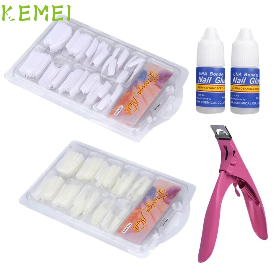 Set Nail Kit Nail Art Tools Kit Set For Nail 100 Pcs Natural False