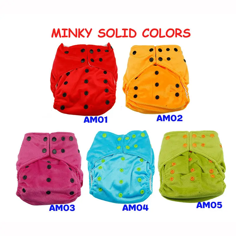 (6 sets/lot) Colored Snaps AI2 Solid Baby Reusable Cloth Nappies