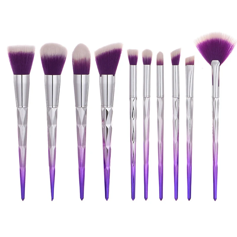

BBL 10pcs Blue Triangle Makeup Brushes Set Face Foundation Powder Eyeshadow Brush Advanced Beauty Cosmetic Kit Pincel Maquiagem