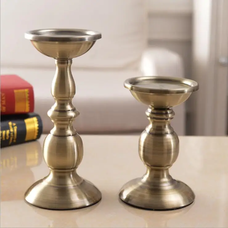 

retro bronze /gold 1light metal candle stand gold candle holders candles home decoration for table centerpiecesdd ZT160