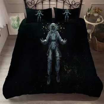 

HELENGILI 3D Bedding Set Astronaut Print Duvet Cover Set Bedcloth with Pillowcase Bed Set Home Textiles #GXT-03