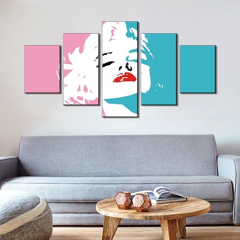 Marilyn Monroe Picture Audrey Hepburn Movie Postes Prints on Canvas 5 PCS Wall Art Classical Painting Artwork Home Decor | Дом и сад