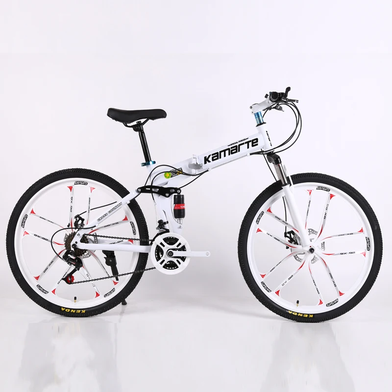 24 и 26 дюймов складной горный велосипед 10 нож колеса складной горный велосипед 21 скорость двухдисковый тормоз велосипед