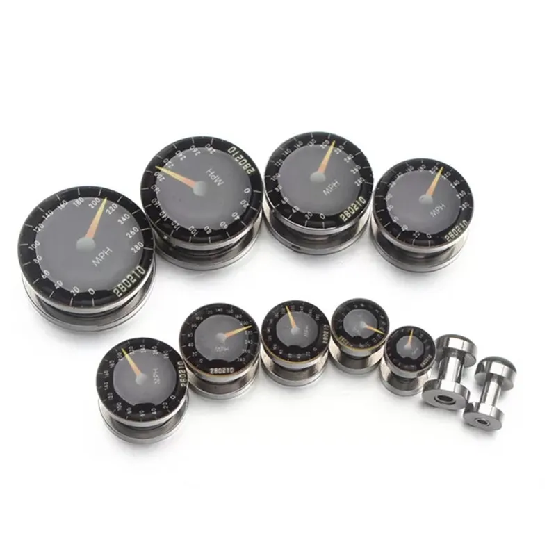 

2PCS New Fashion Stainless pulley Ear Gauges Plugs Tunnels Screw Fit Expansion Ear Stretched Piercing Fesh Tunnels Body Jewelry
