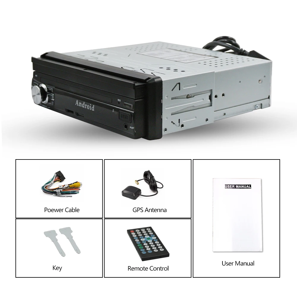 Excellent Auto Universal 1Din Car DDR2G Radio Player 7inch GPS Navigation Bluetooth Android 8 Car MP5 Player SWC RDS WiFi DAB+ noDVD 3