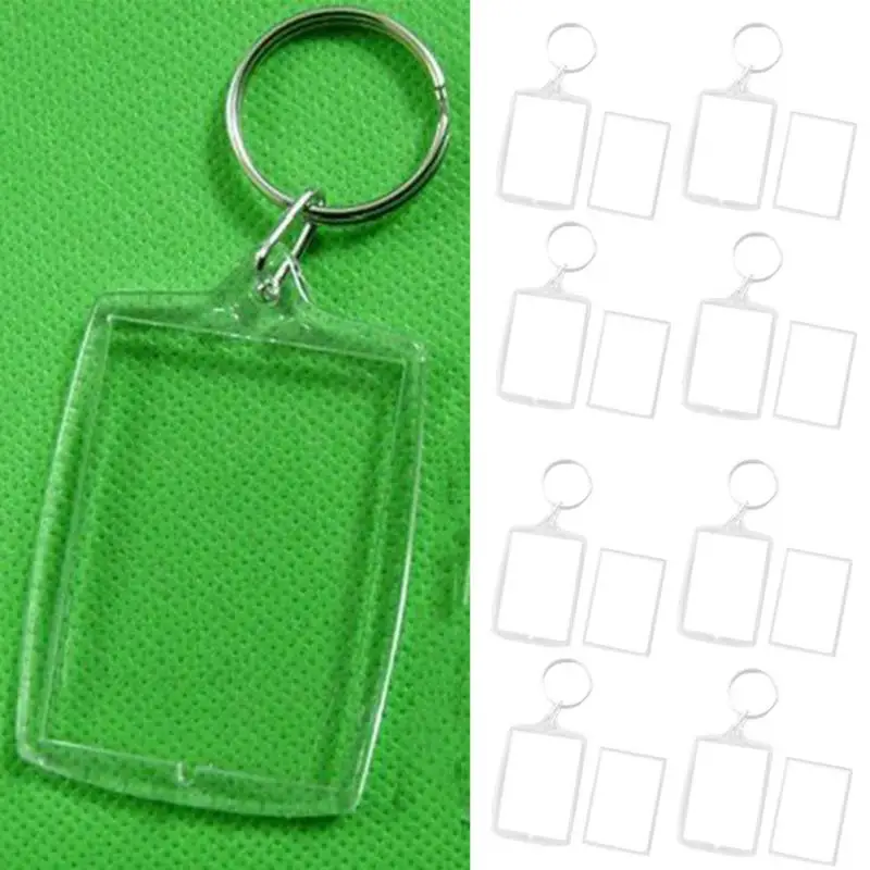 10 шт. прозрачные кольца для ключей с фоторамкой 32x46 мм|keychain gift|key ringlocket keychain |
