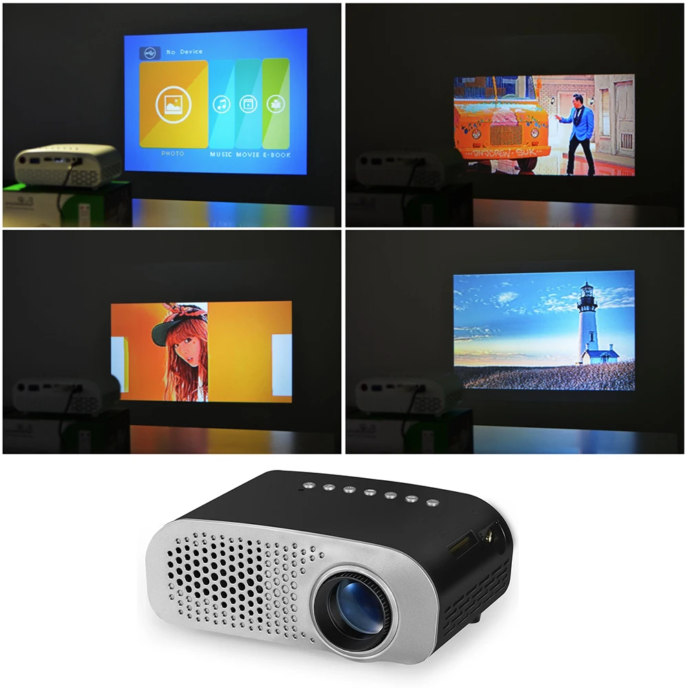 

ViviBright Handheld Projector Double HDMI LED Projector Home Beamer for Kids 1920*1080P HD Mini Projector Support SD HDMI USB