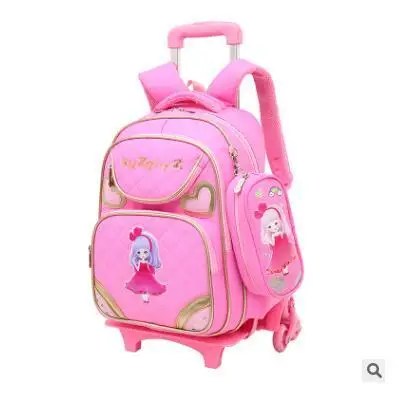 

Kid's School Backpack On Wheels Children Luggage Rolling Bags Wheeled Backpacks For Girls School Trolley Backpack Bag For Girls