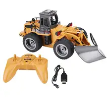 HUINA 1586 6CH 1/18 2,4 GHz RC металлический бульдозер RTR фронтальный погрузчик Инженерная игрушка с дистанционным управлением строительное транспортное средство