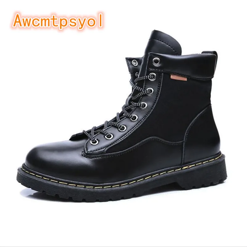 

Awcmtpsyol Men boot Shoes 2019 New Designs Rubber Sole Non-slip Outdoor Breathable casual Shoes High-top Sneakers Black