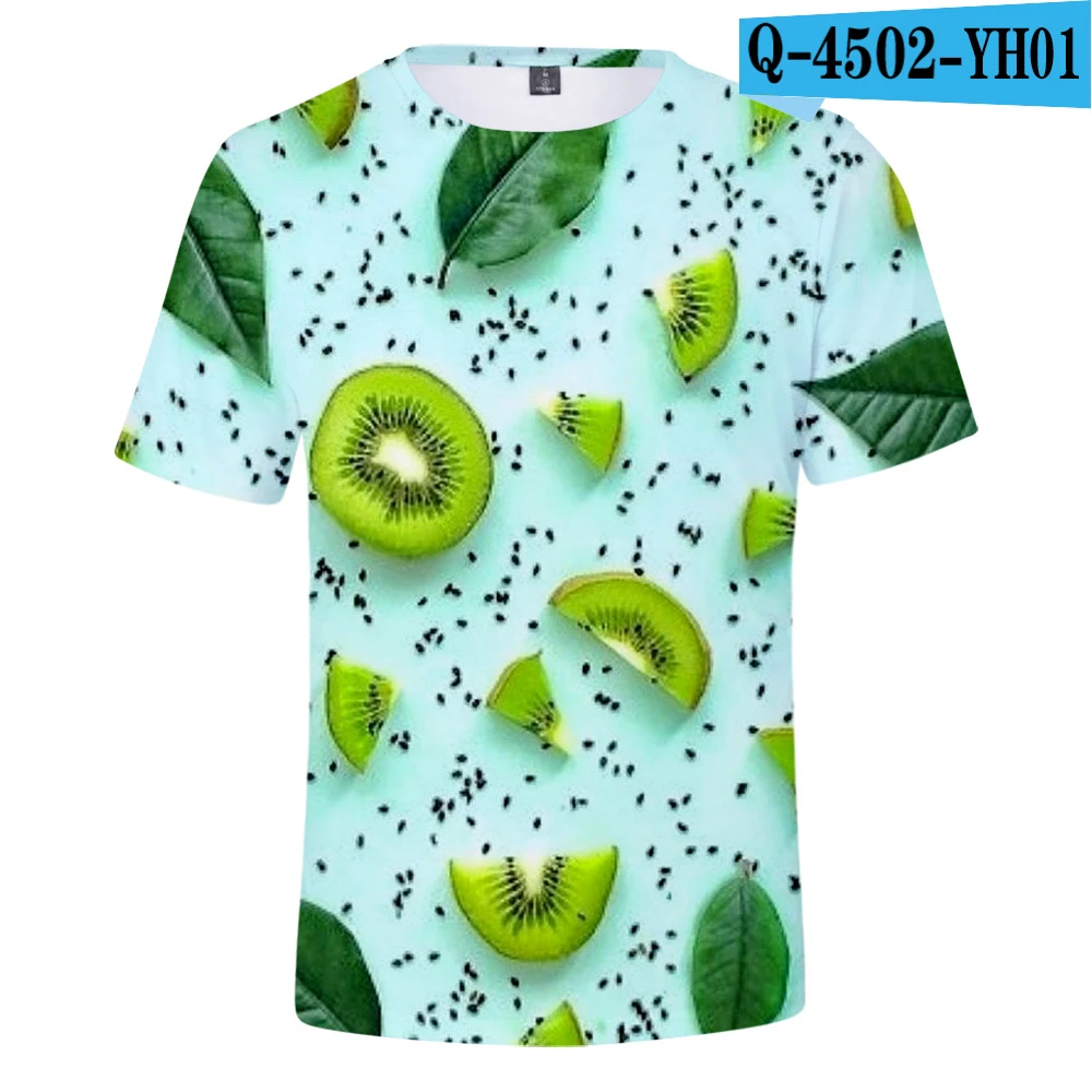 Летняя мода 3d футболки с принтом с фруктами Повседневное Для мужчин Для женщин футболка Топы короткий рукав унисекс спортивные 3D футболки футболка одежда 4XL - Цвет: 9