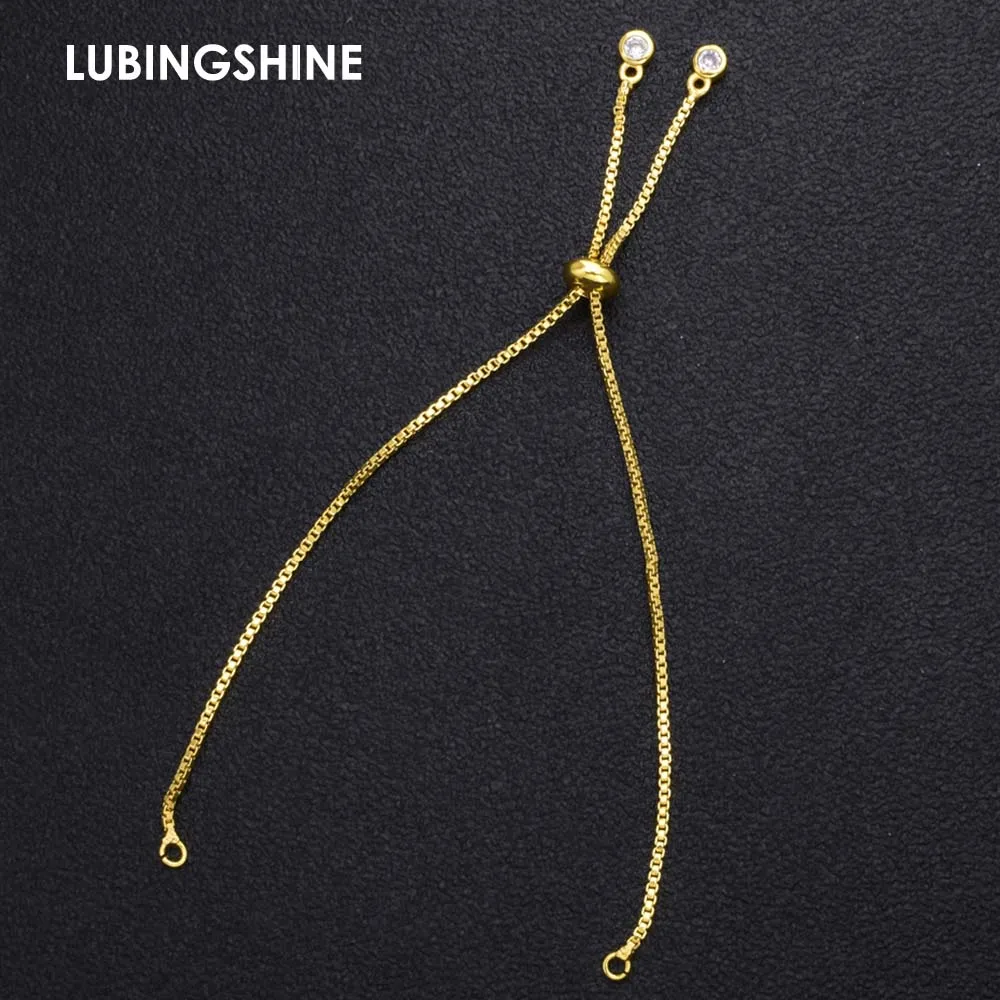 

Gold Silver Rose Gold Color Copper Chains For Handmade DIY Zircon Bracelet Connector Fashion Jewelry Accessories