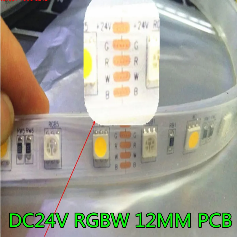 DC24V RGBW Светодиодная лента 5050 SMD 12 мм PCB RGBWW 5 м 60 светодиодов/м гибкая полоса