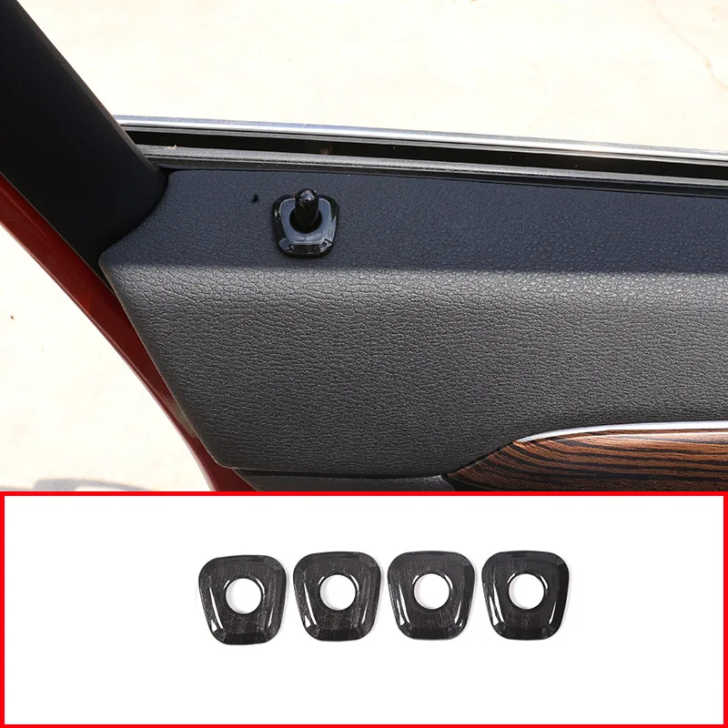 

4pcs Black Wood Grain Colour ABS Car Door Lock Cover Trim For BMW X1 F48 2016 -2019 Car Accessories