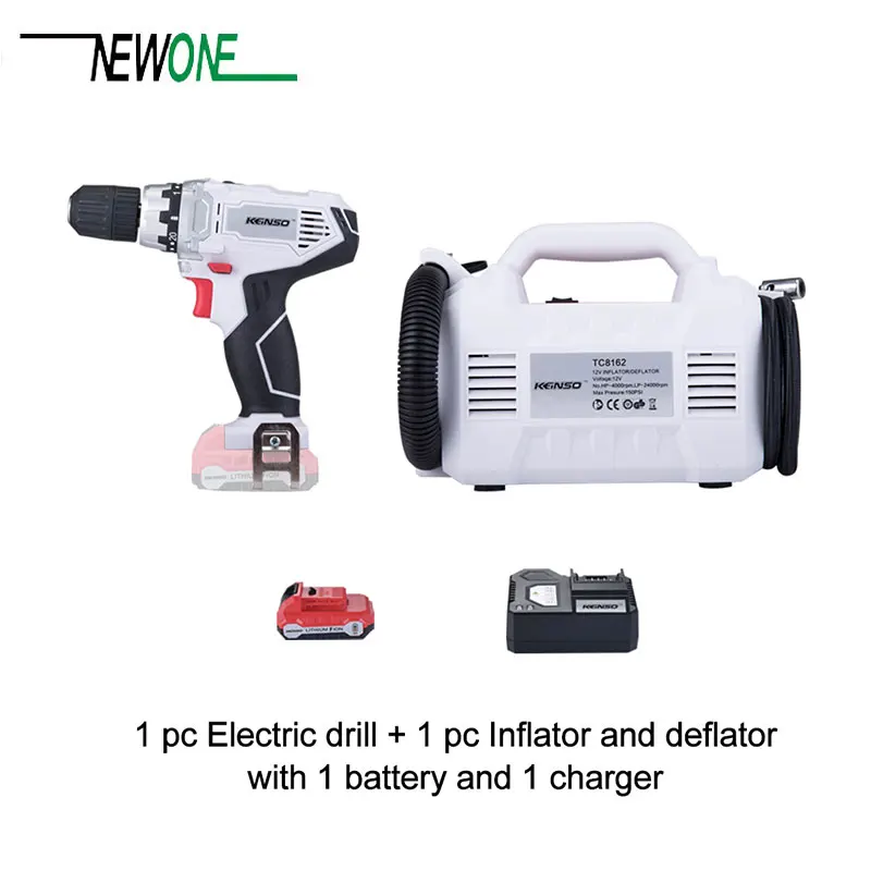 

NEWONE 12V Cordless Power Tools Angle grinder and Electric drill with one lithium battery and one charger